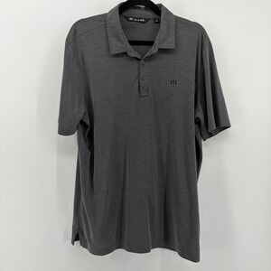 Travis Mathew Mens Polo Shirt Charcoal‎ Gray Heathered Golf Casual XL